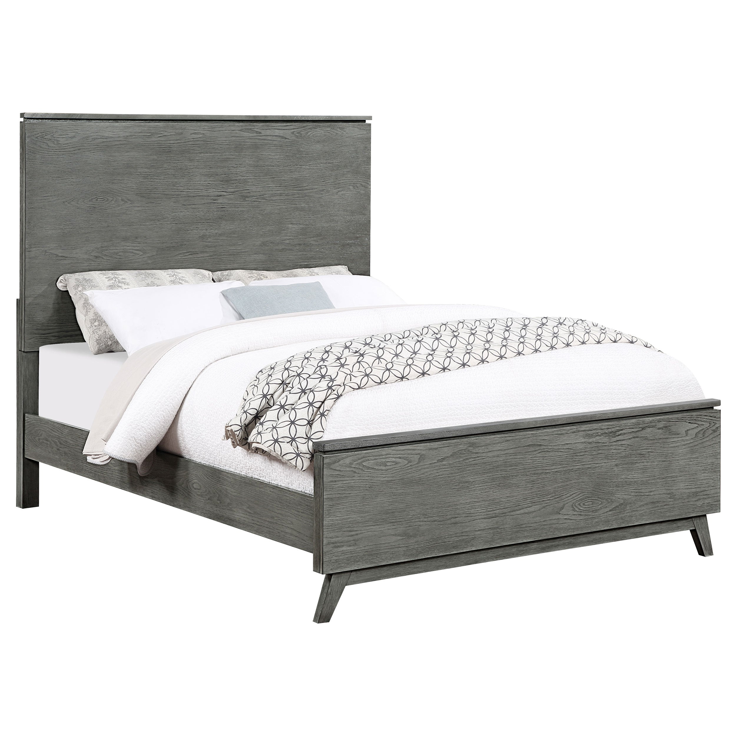 Nathan High Headboard Eastern King Panel Bed Grey