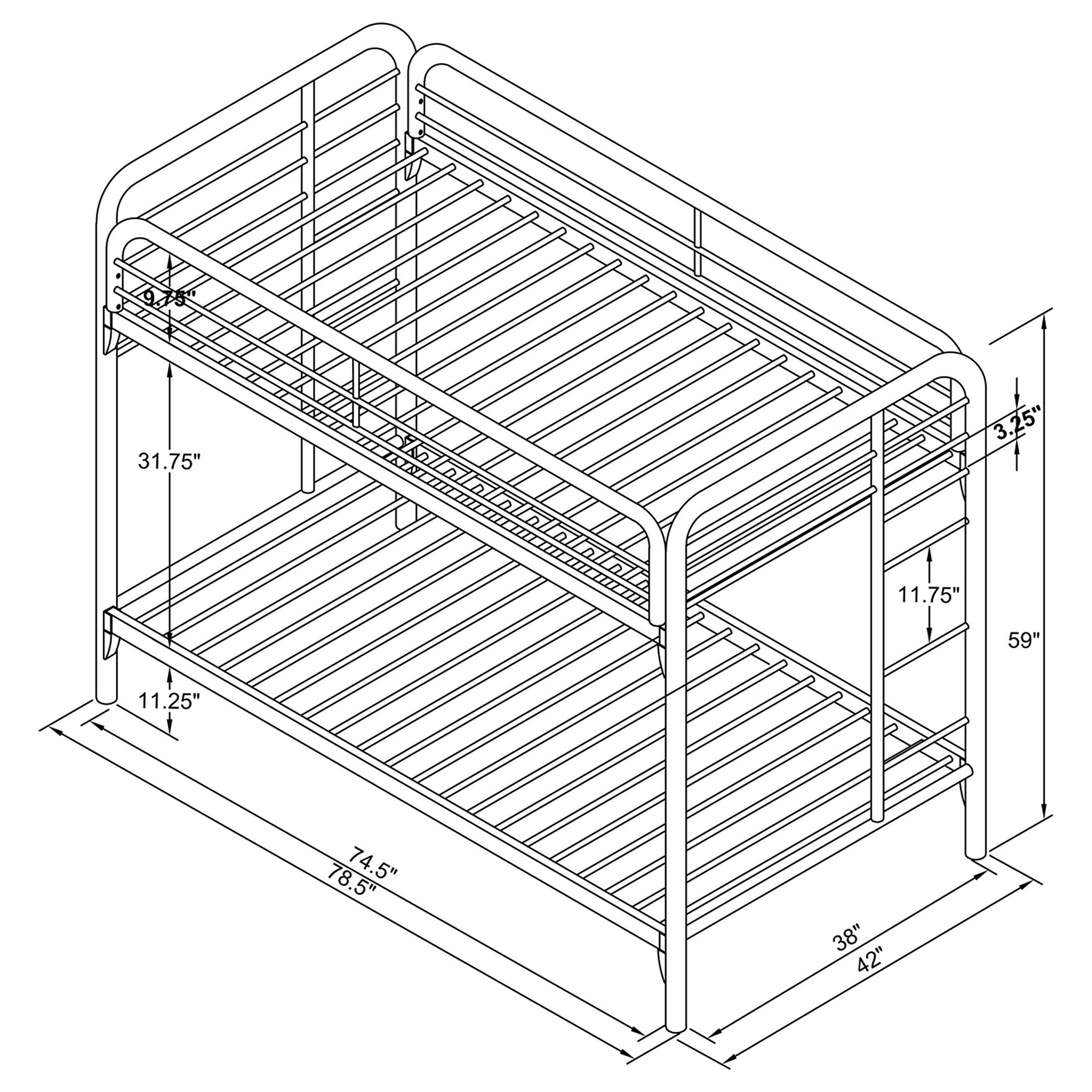 Morgan Twin Over Twin Bunk Bed Black