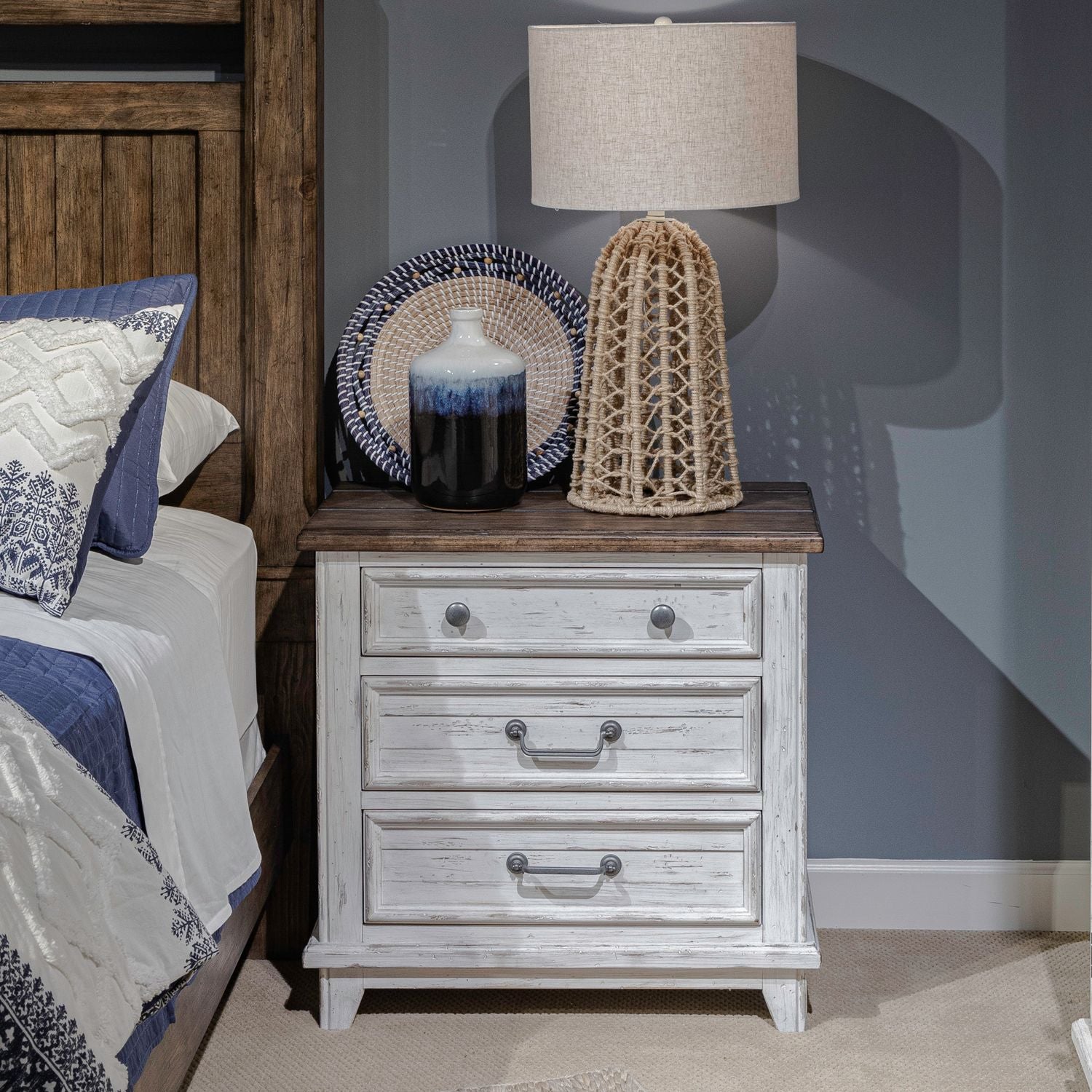 Divy 3 Drawer Nightstand with Charging Station