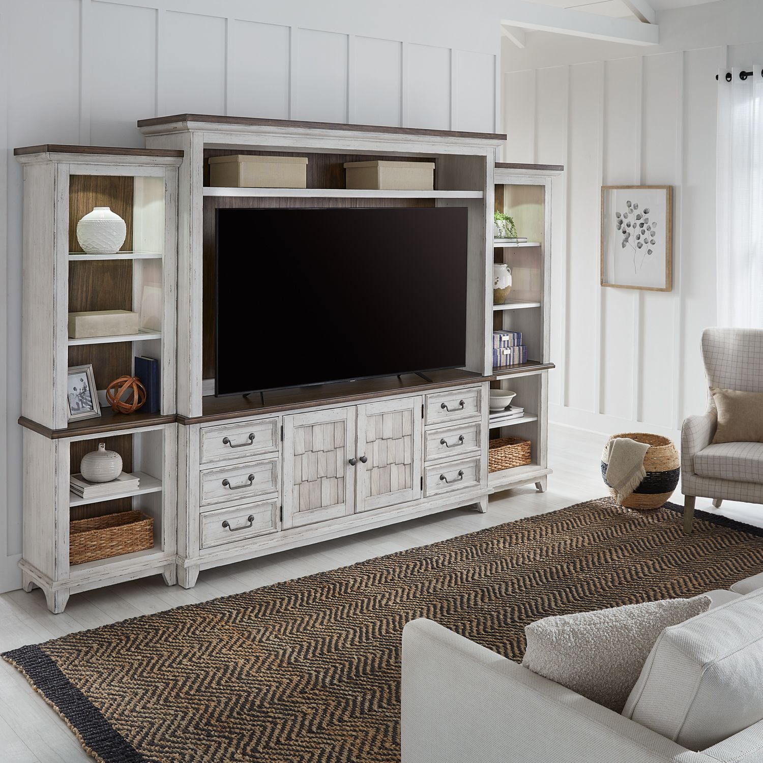 Awarth Entertainment Center TV Stand with Piers