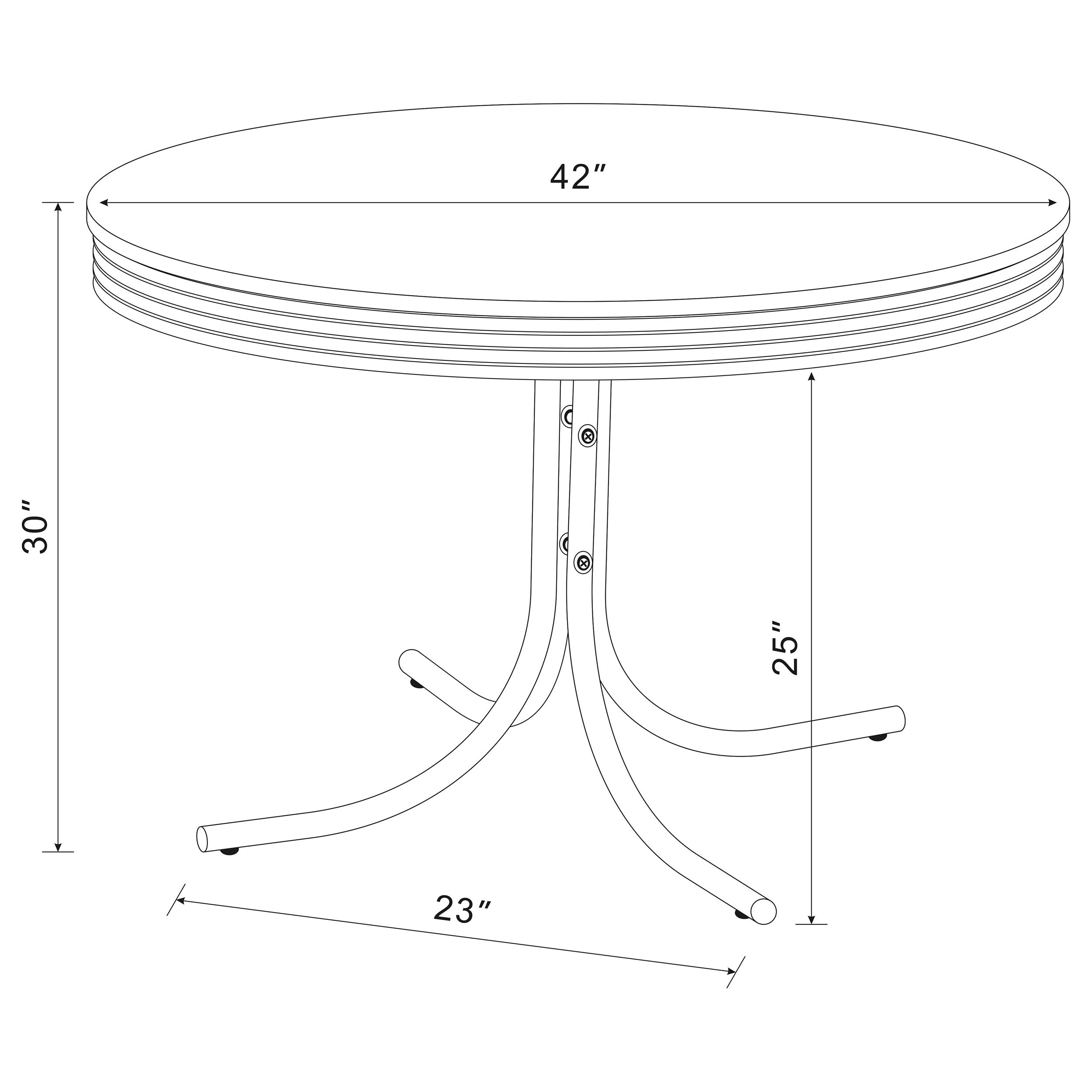 Daddow Round Dining Table Glossy White and Chrome Dining Table White