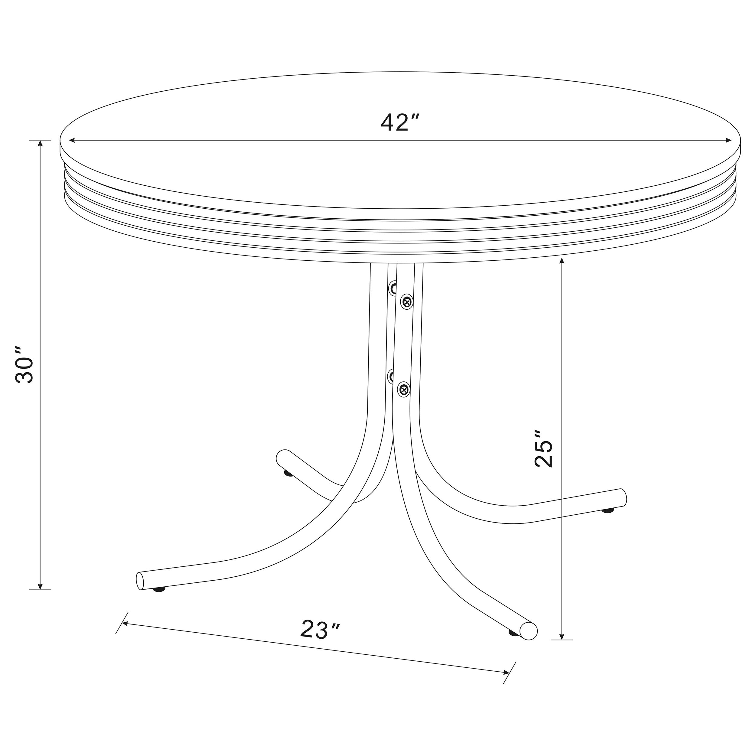 Retro Round Dining Table Glossy White and Chrome Dining Table White