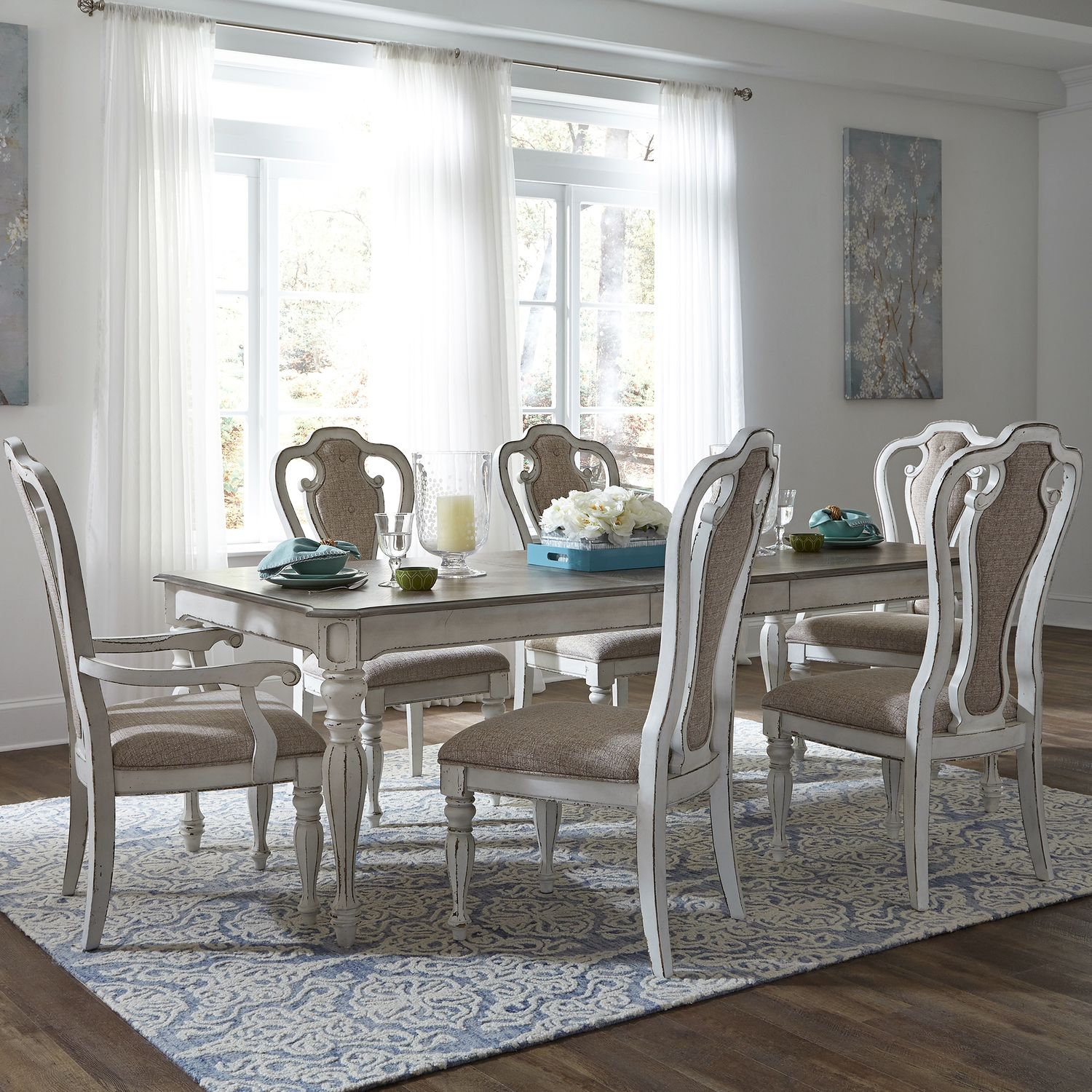 Charleyne 7 Piece Rectangular Dining Table Set