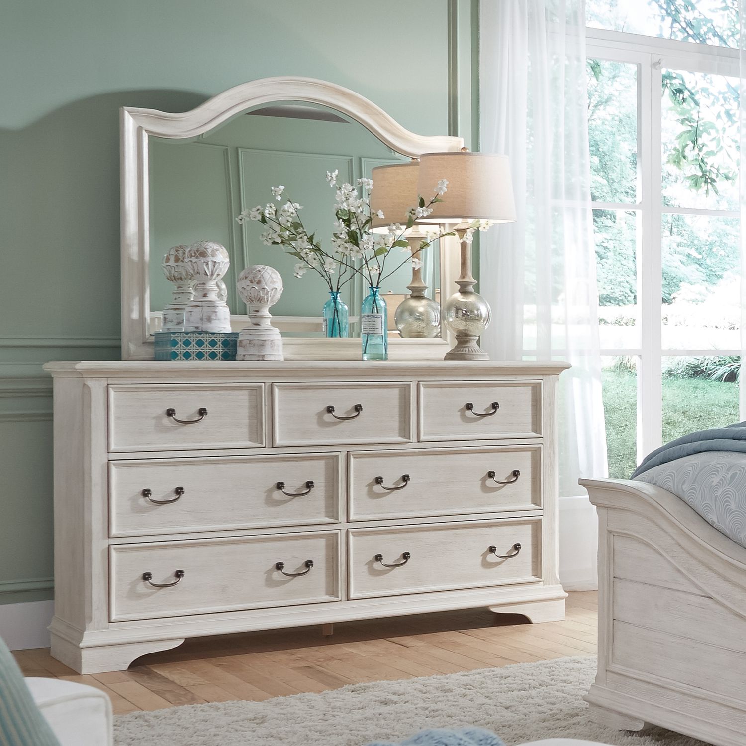 Brixey King California Panel Bed, Dresser & Mirror, Chest