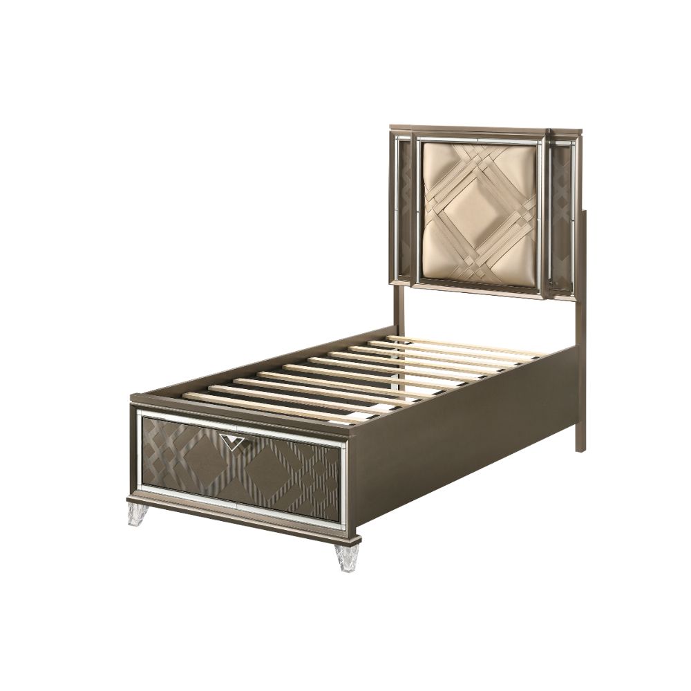 Kaille Twin Bed W/Led & Storage