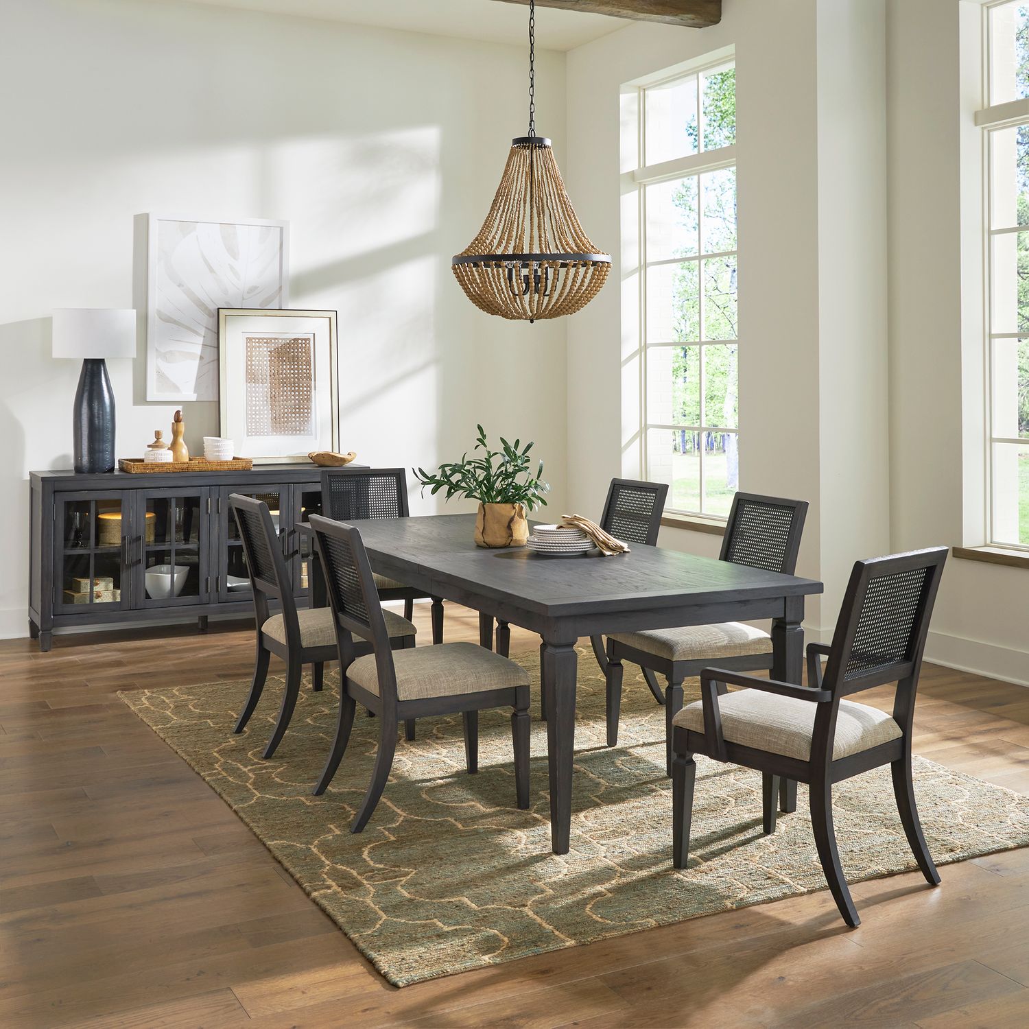 Cincinnati Opt 7 Piece Rectangular Dining Table Set