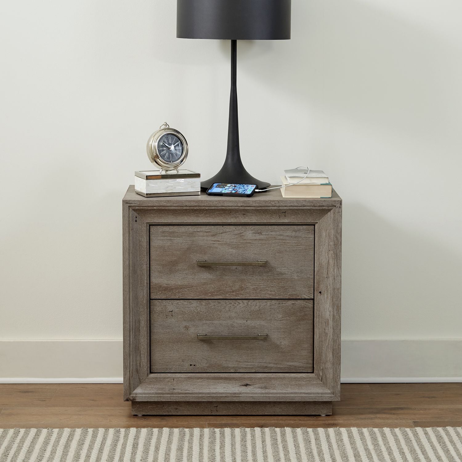 Adalida 2 Drawer Night Stand with Charging Station