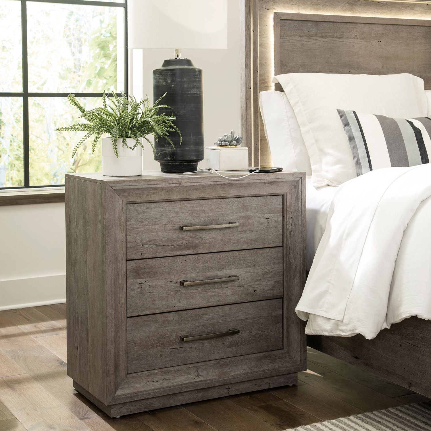 Didrich Bedside Chest with Charging Station