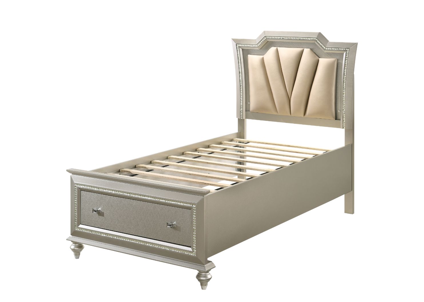 Aniaya Twin Bed W/Led & Storage