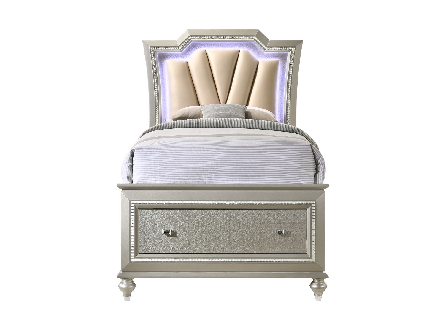 Aniaya Twin Bed W/Led & Storage