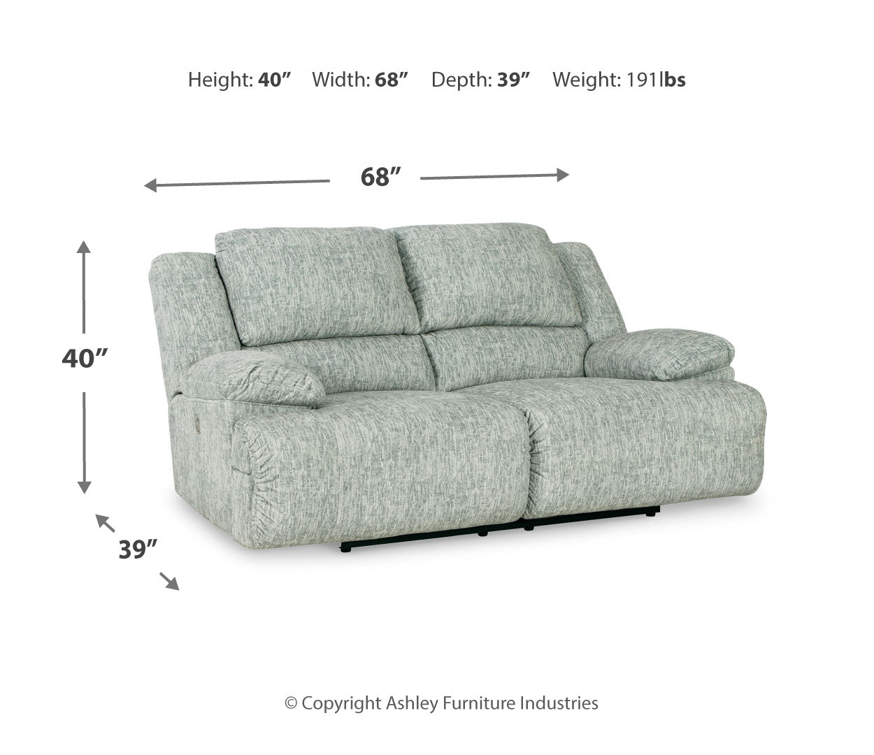 McClelland Power Reclining Loveseat