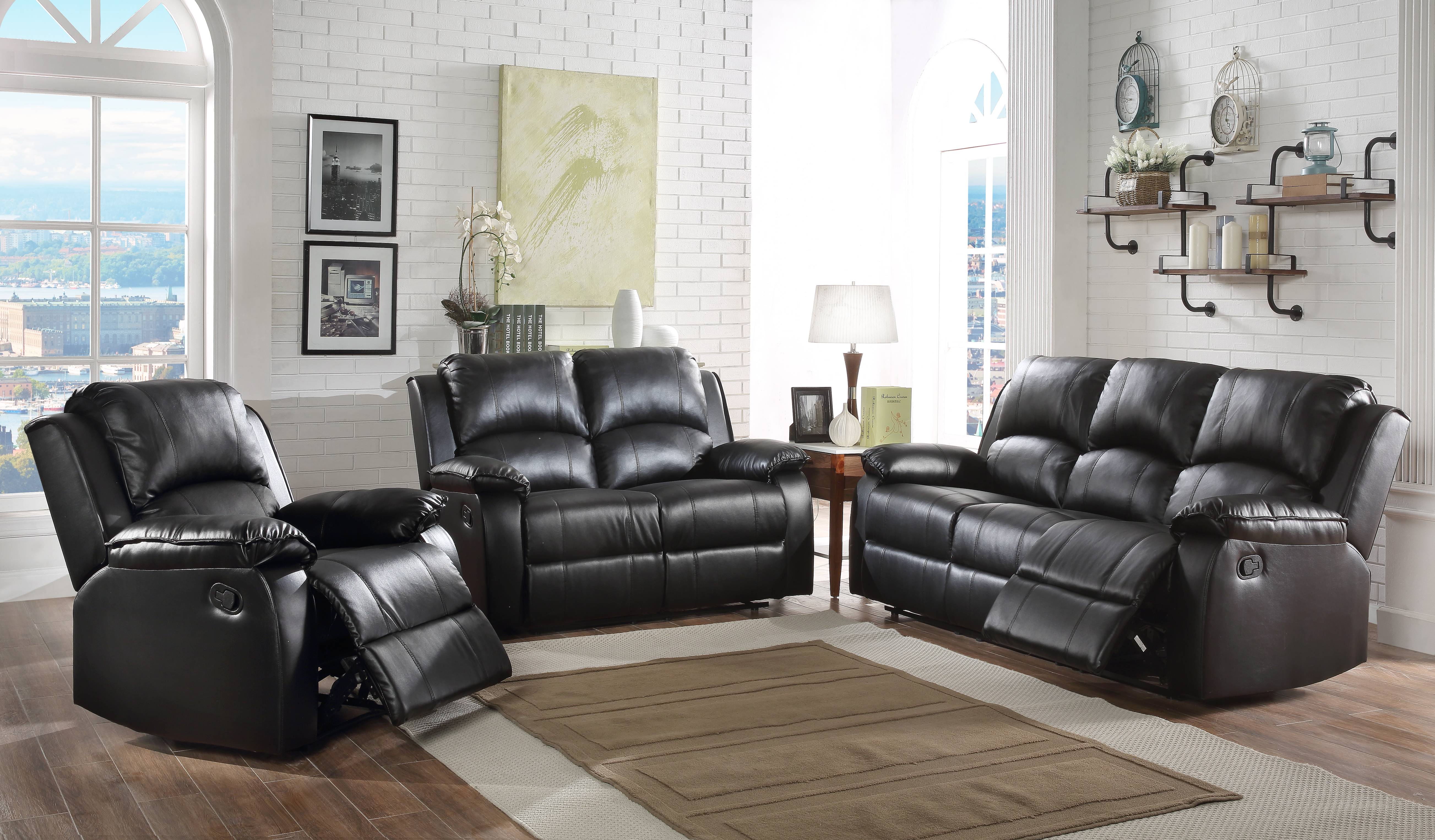 Maximilano Recliner Living Room Set, Sofa Loveseat Armchair