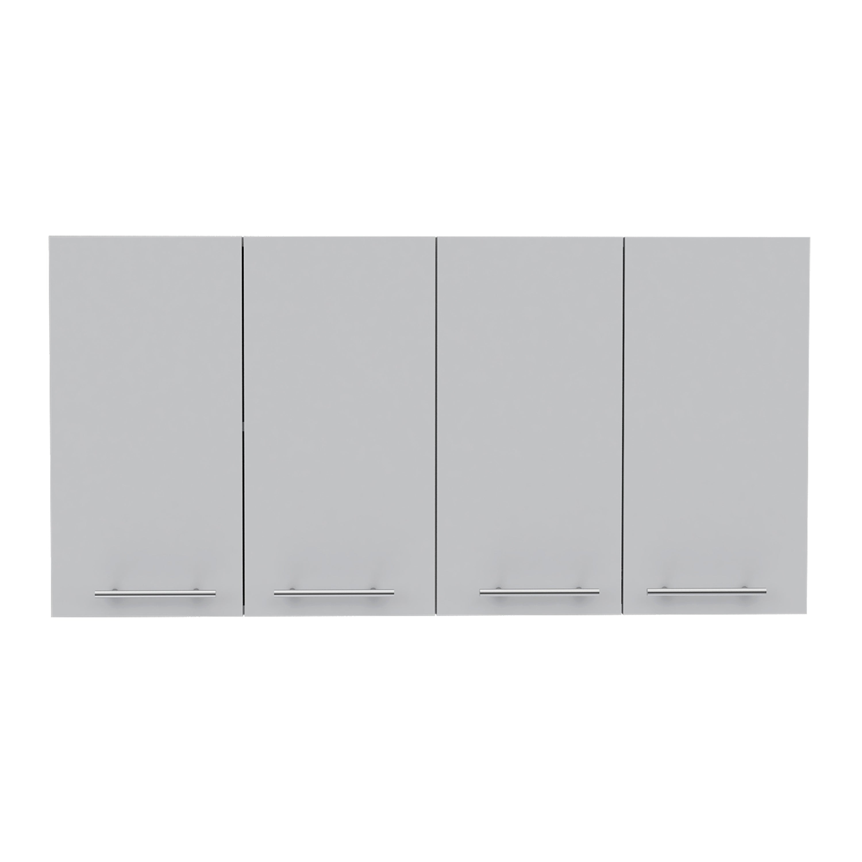 120 Wall Cabinet , Four Doors, Two Cabinets, Two Shelves -White