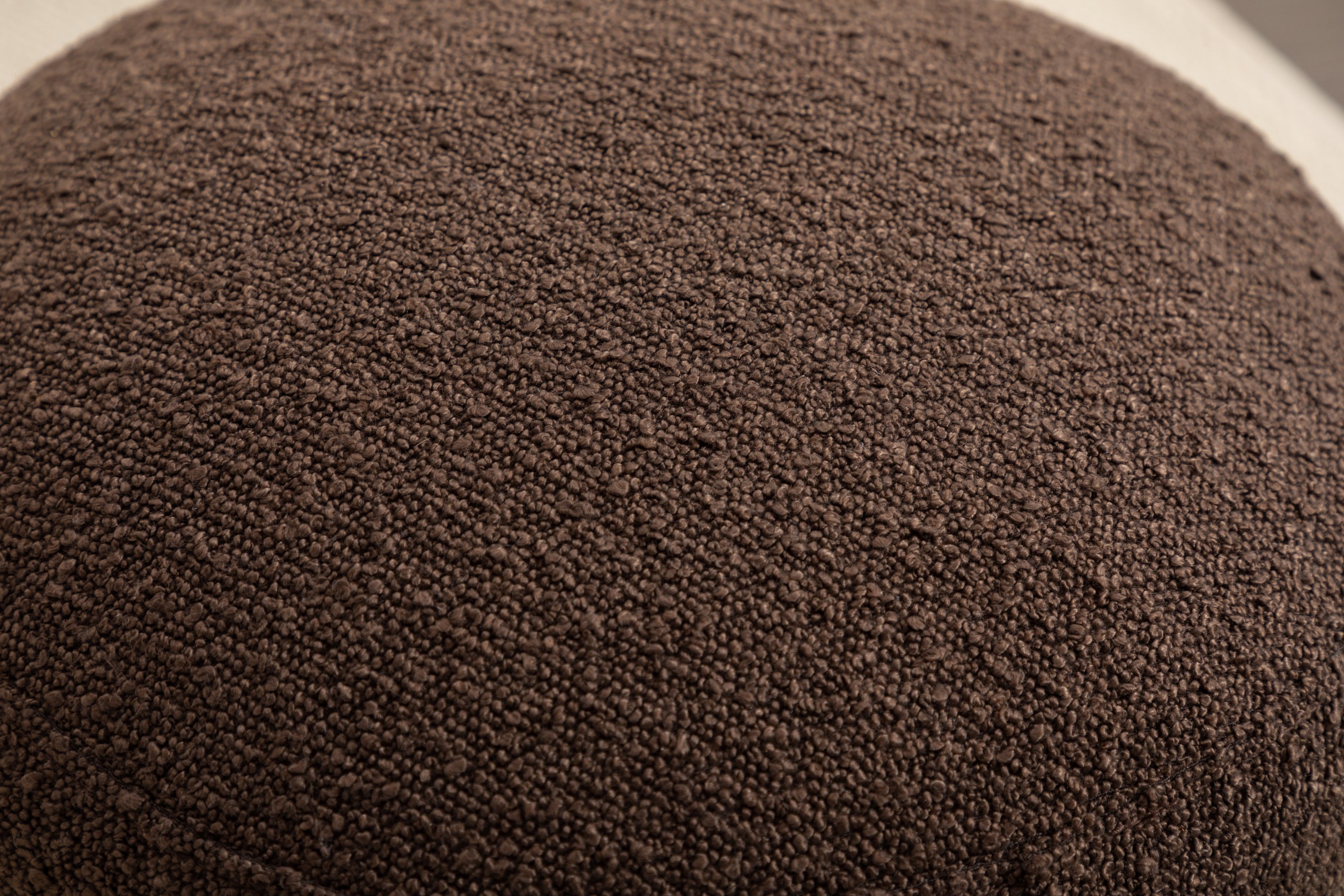 006-Soft Boucle Round Ottoman Footrest Stool,Brown