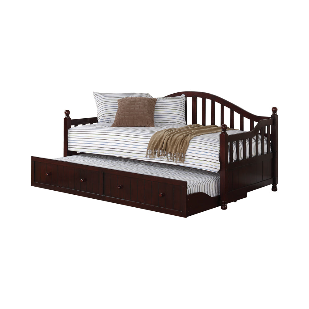 Dan Ryan Arched Back Twin Daybed with Trundle Cappuccino