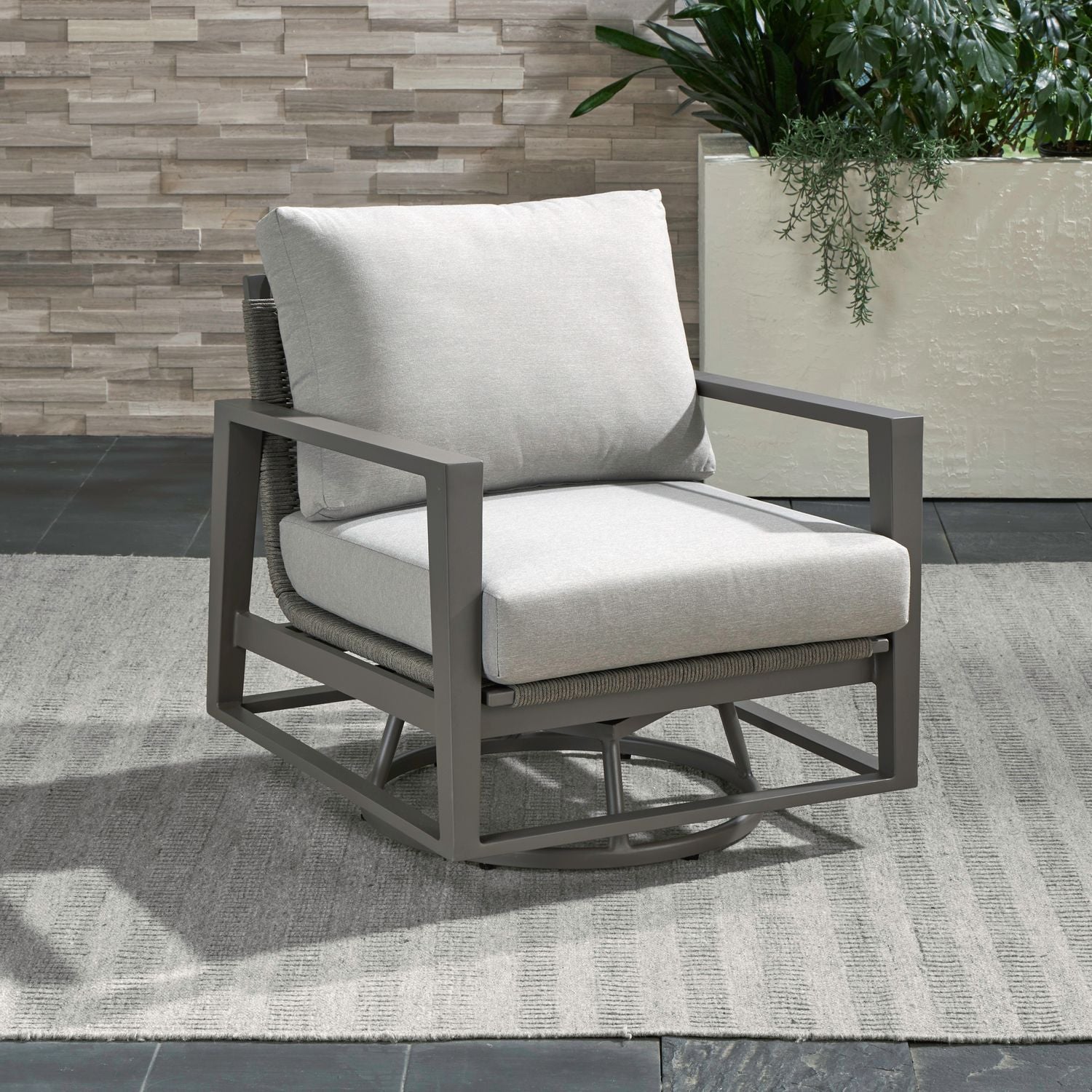 Chaveco Swivel Club Chair - Granite