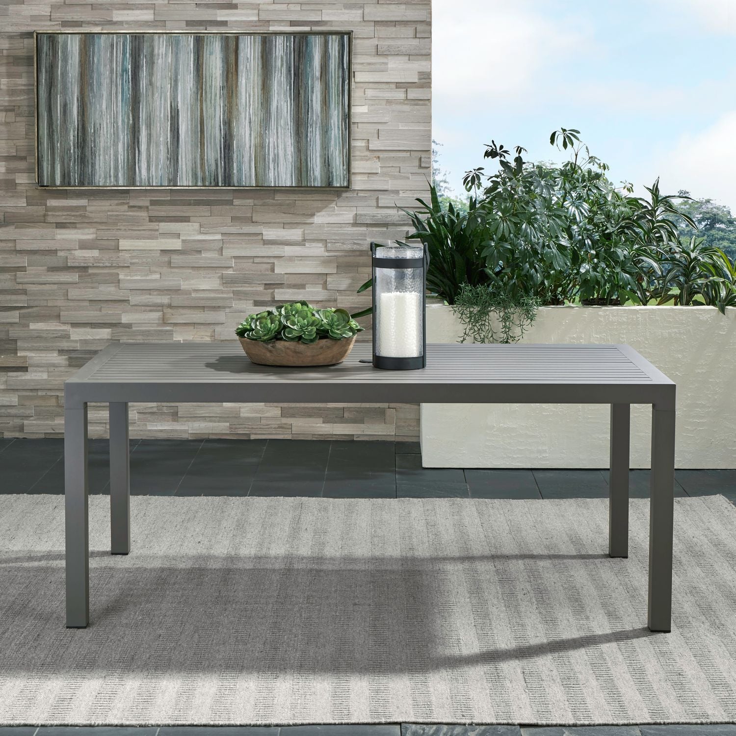 Aarvi Outdoor Rectangular Dining Table - Granite