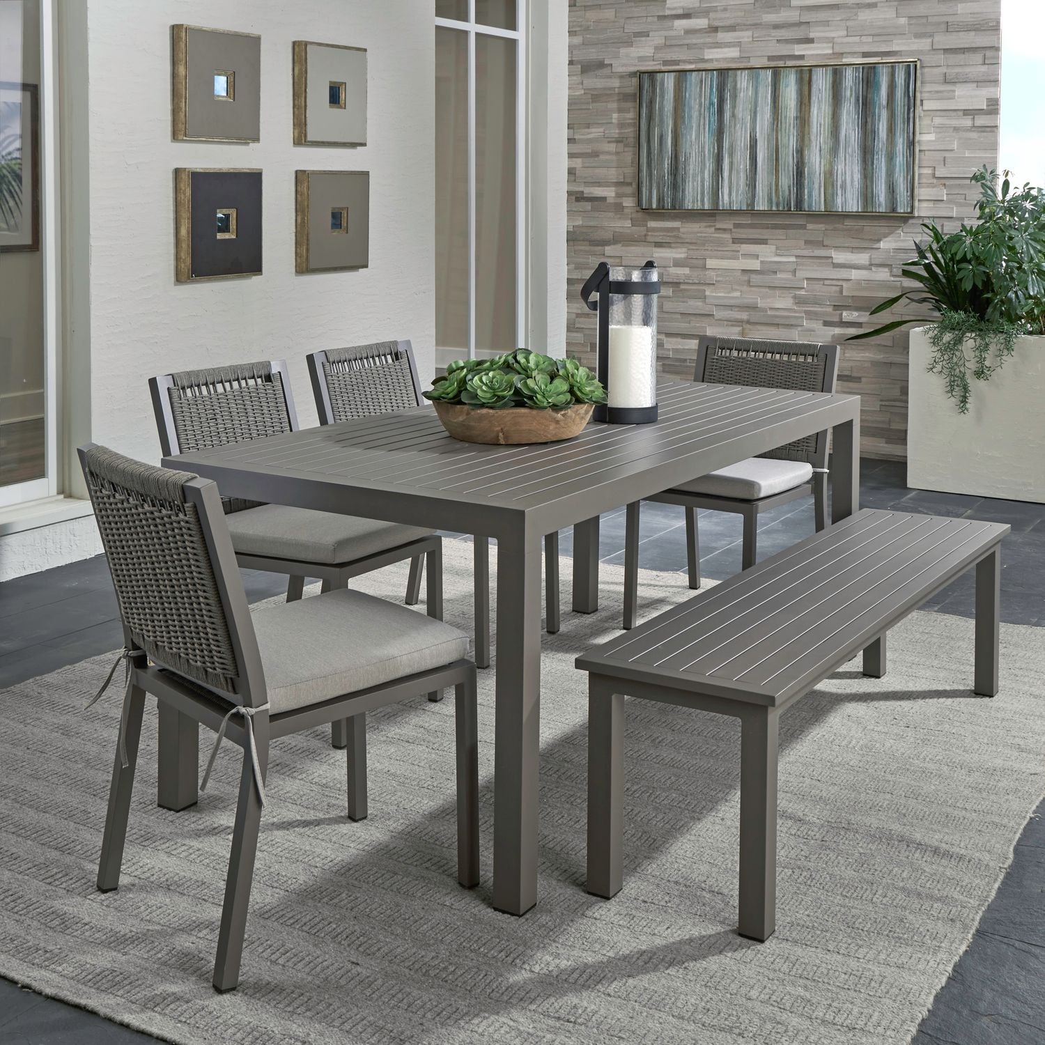 Bendoski 6 Piece Outdoor Rectangular Dining Set