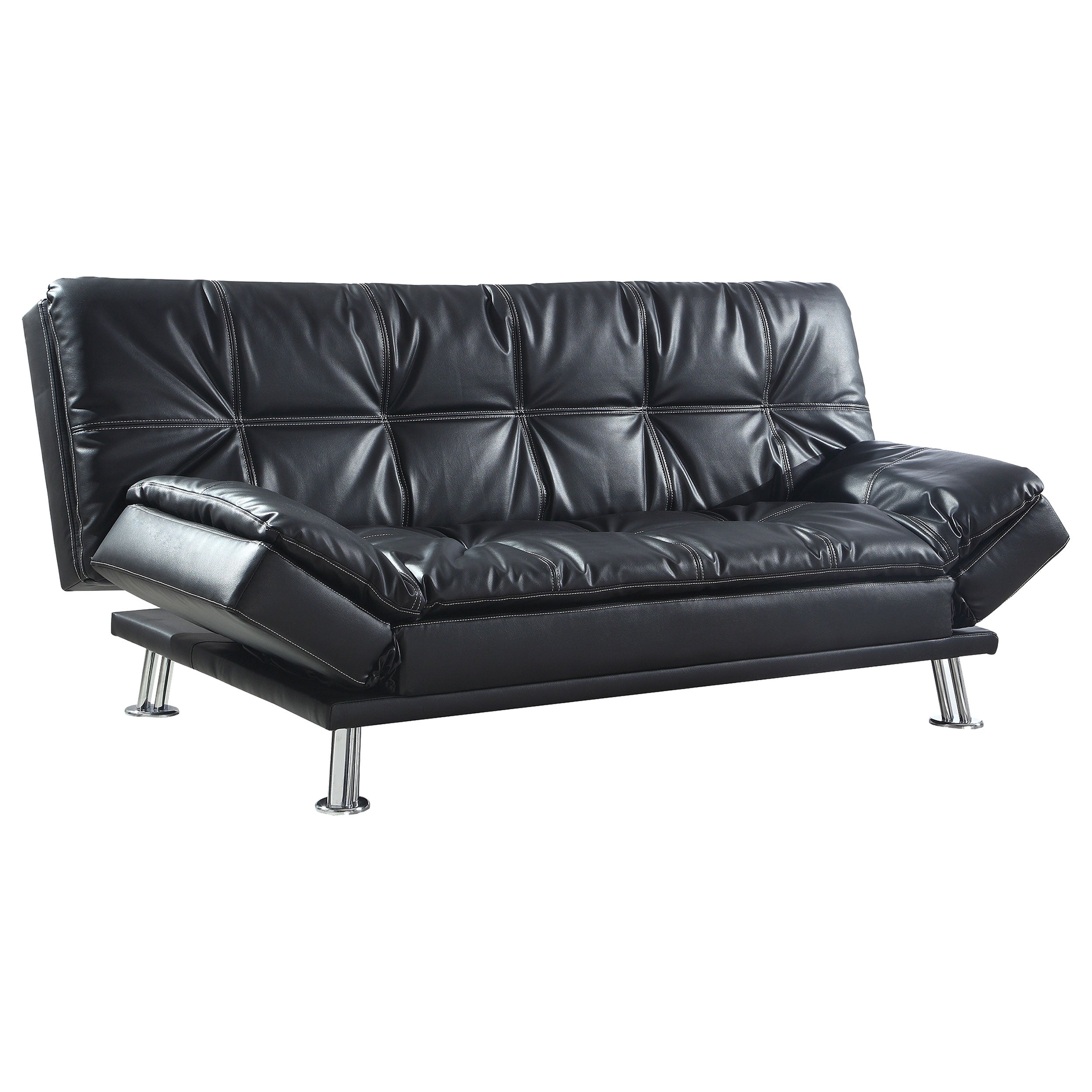 Briyon Tufted Back Upholstered Sofa Bed Black Sofa Bed Black