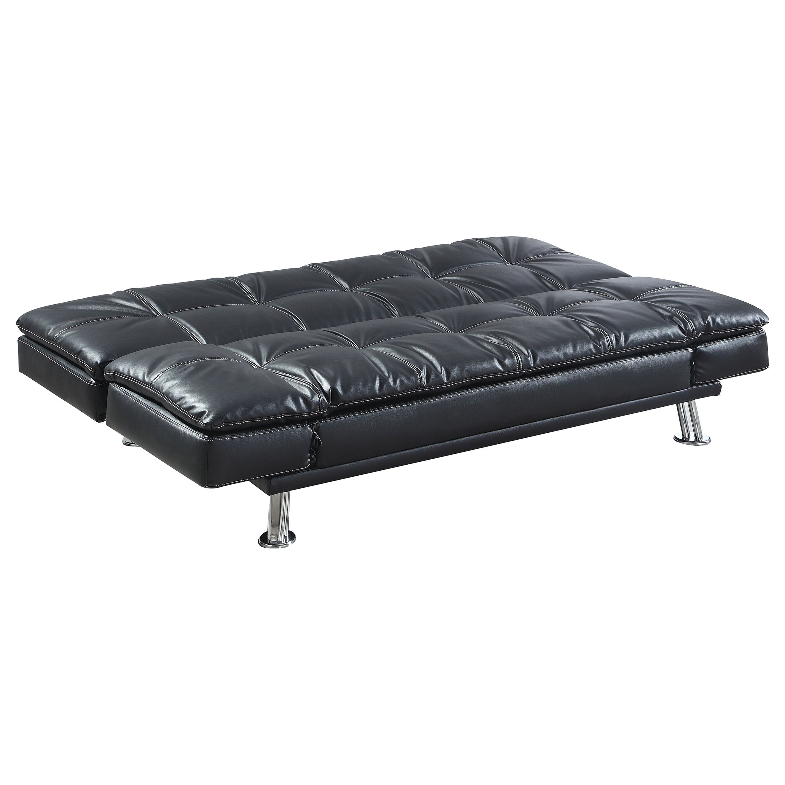 Briyon Tufted Back Upholstered Sofa Bed Black Sofa Bed Black