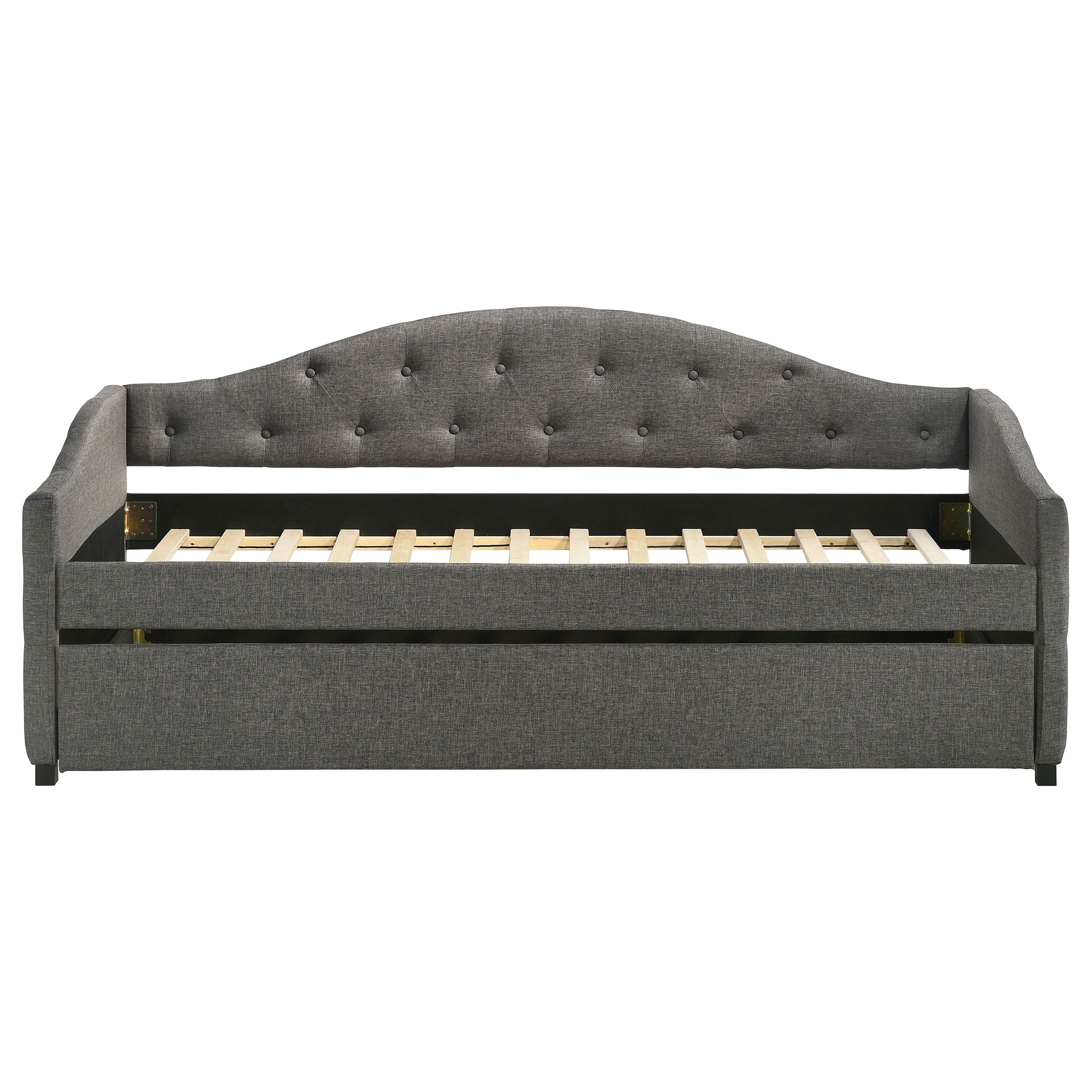 Sadie Upholstered Twin Daybed with Trundle Twin Daybed Grey