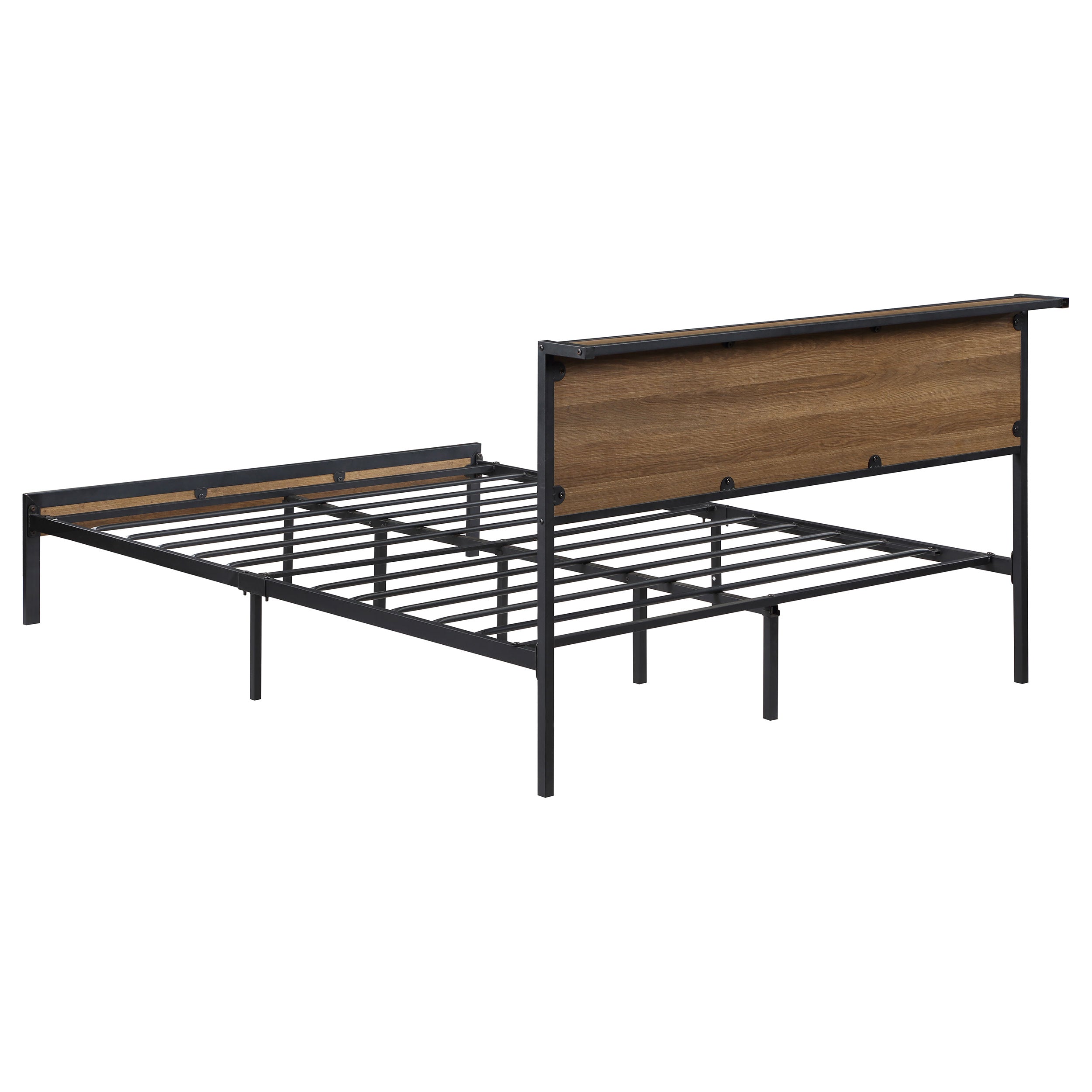 Ricky Full Platform Bed Light Oak and Black