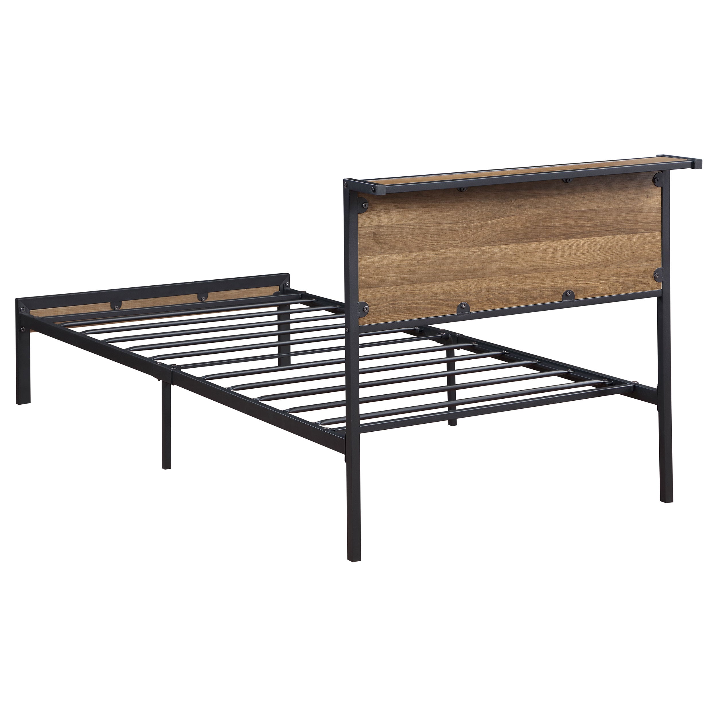 Ricky Twin Platform Bed Light Oak and Black