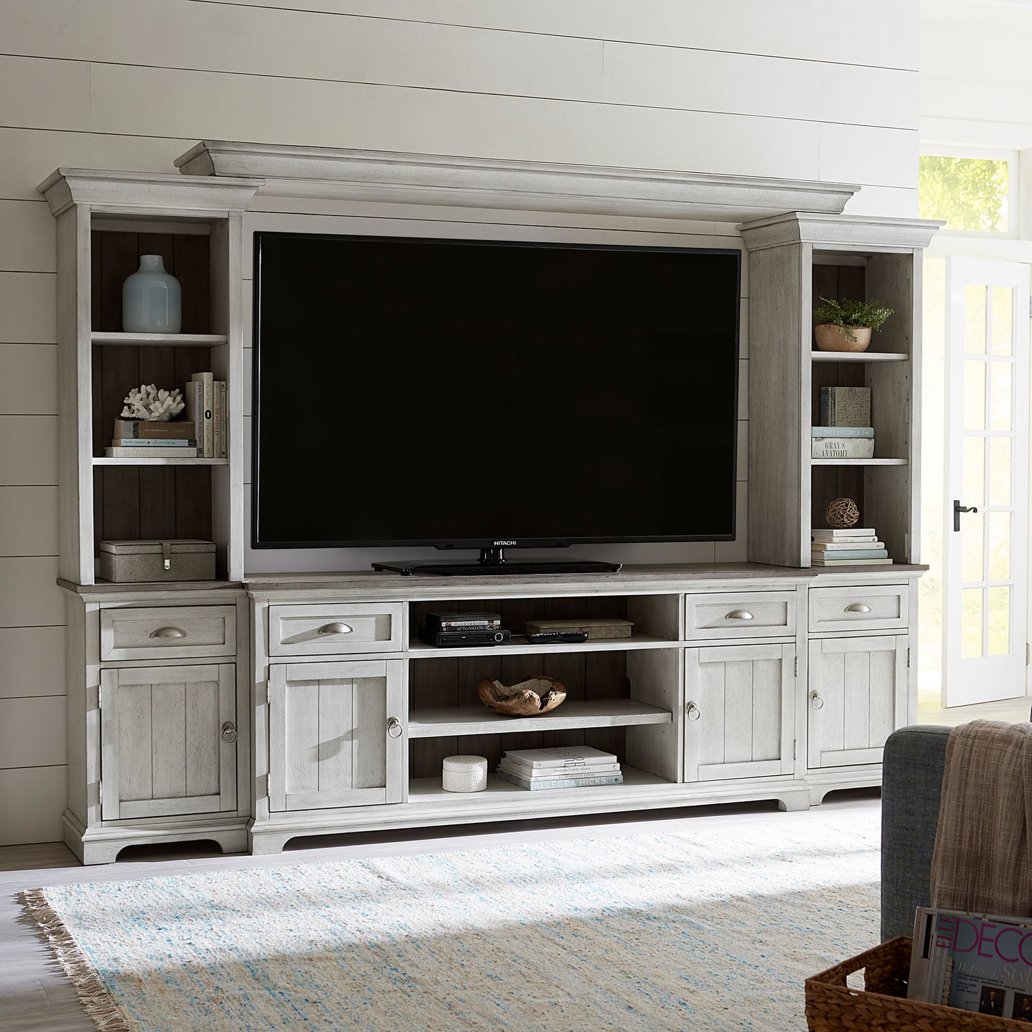 Graycin Entertainment Center TV Stand with Piers