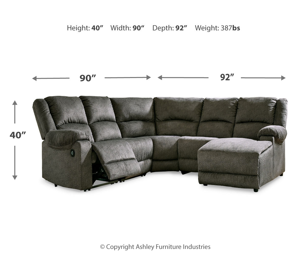 Benlocke 5-Piece Reclining Sectional with Chaise