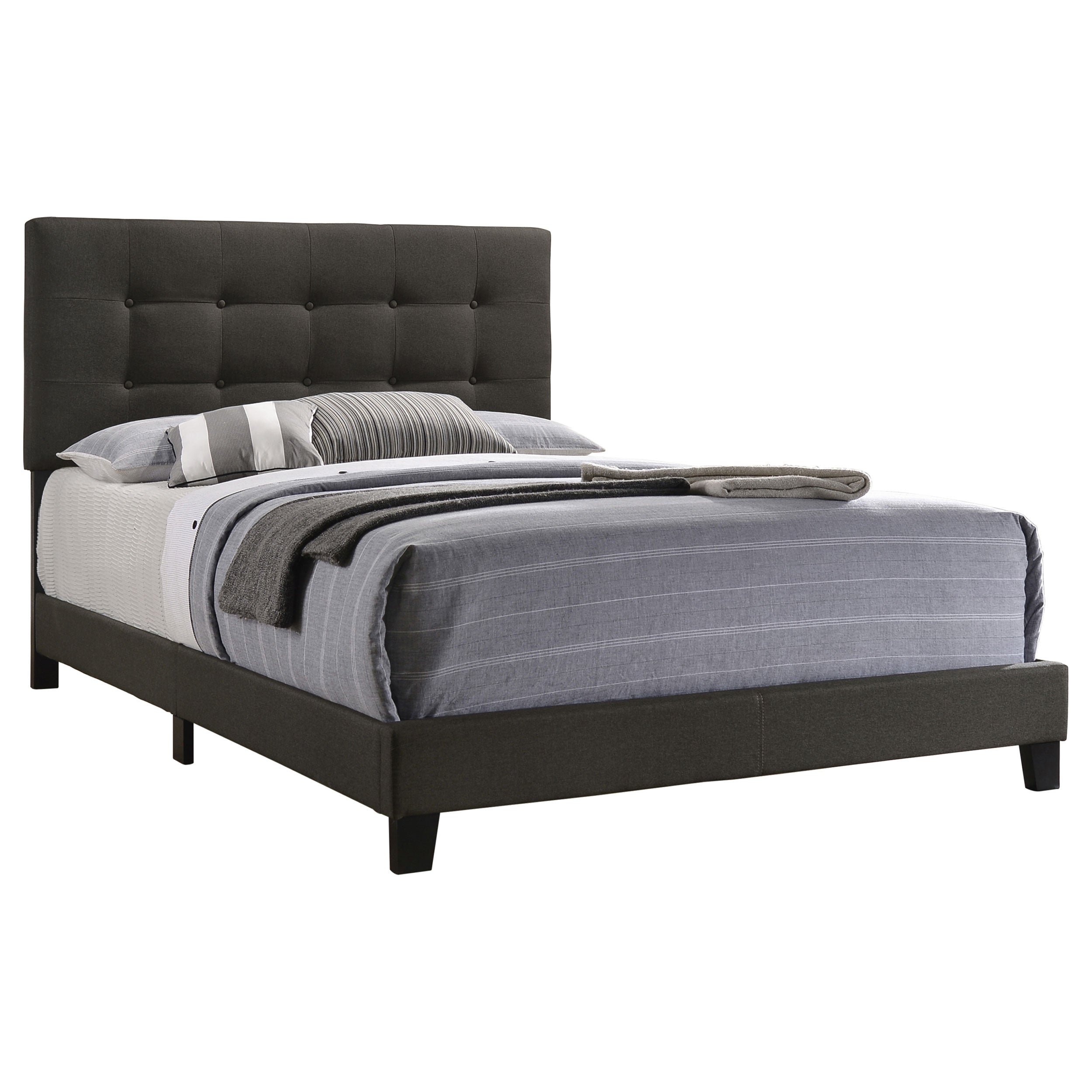 Mapes Tufted Upholstered Eastern King Bed Charcoal