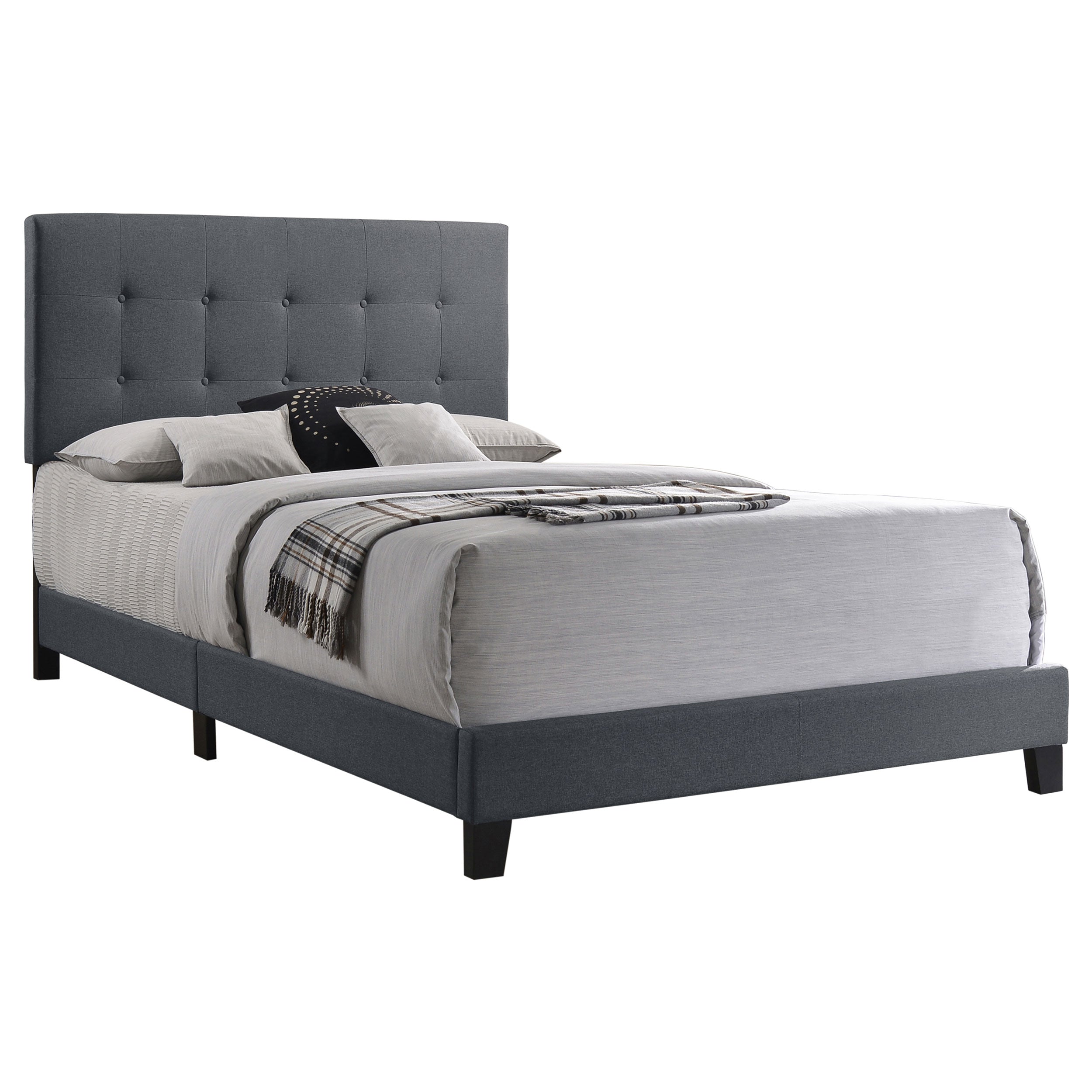 Mapes Tufted Upholstered Full Bed Grey