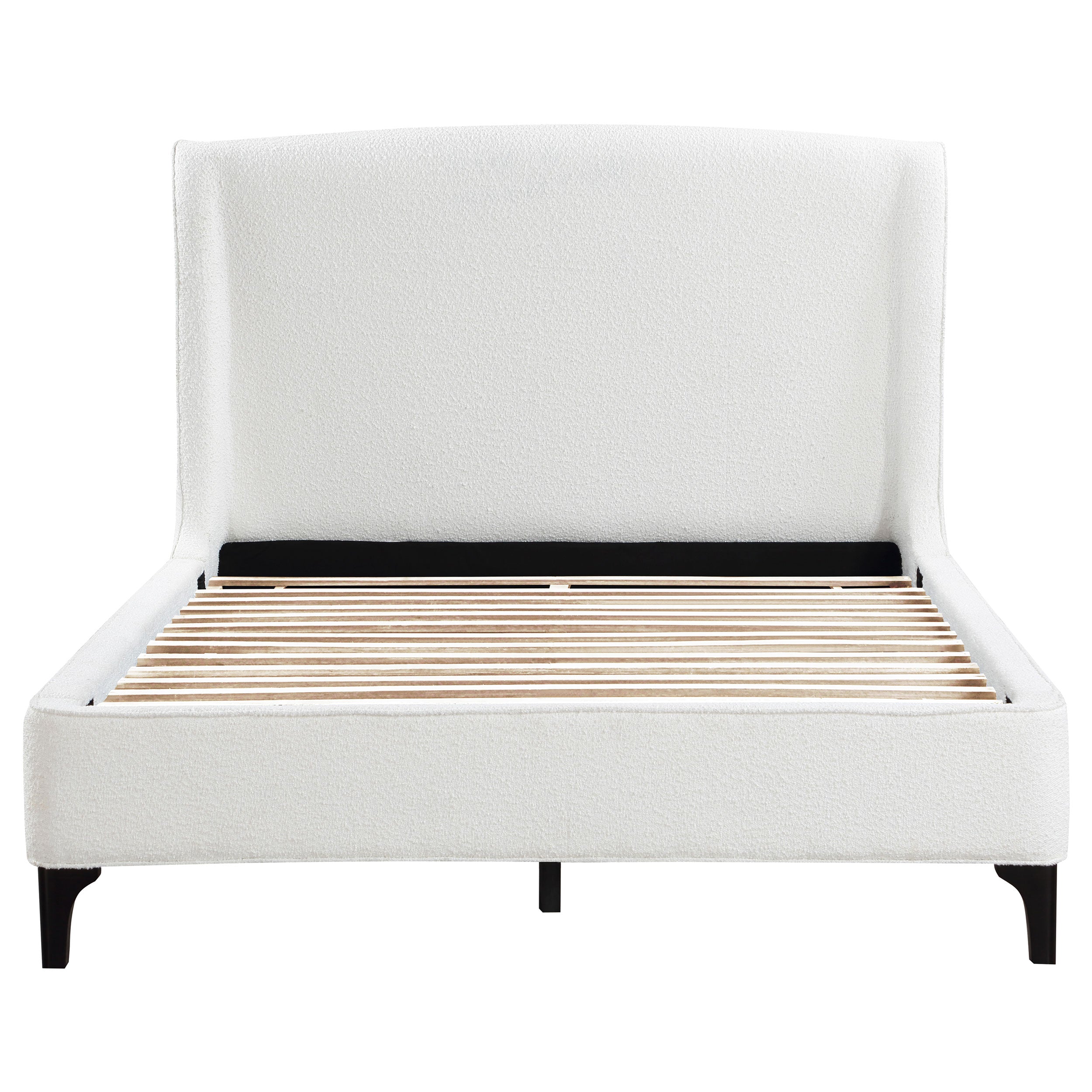 Mosby Upholstered Curved Headboard Queen Platform Bed White