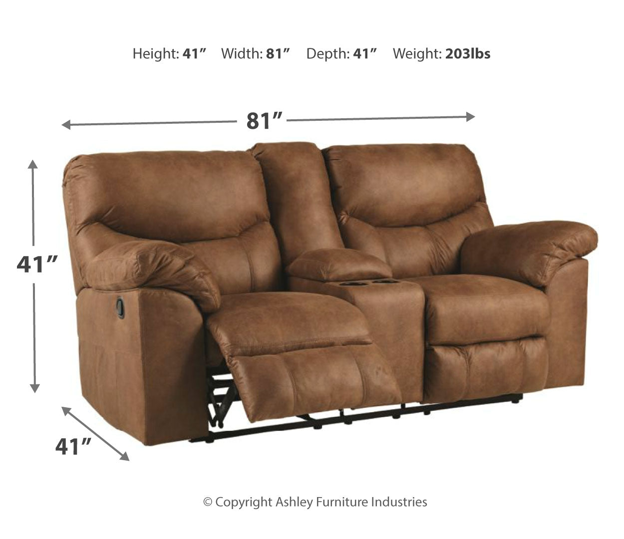 Boxberg Reclining Loveseat with Console