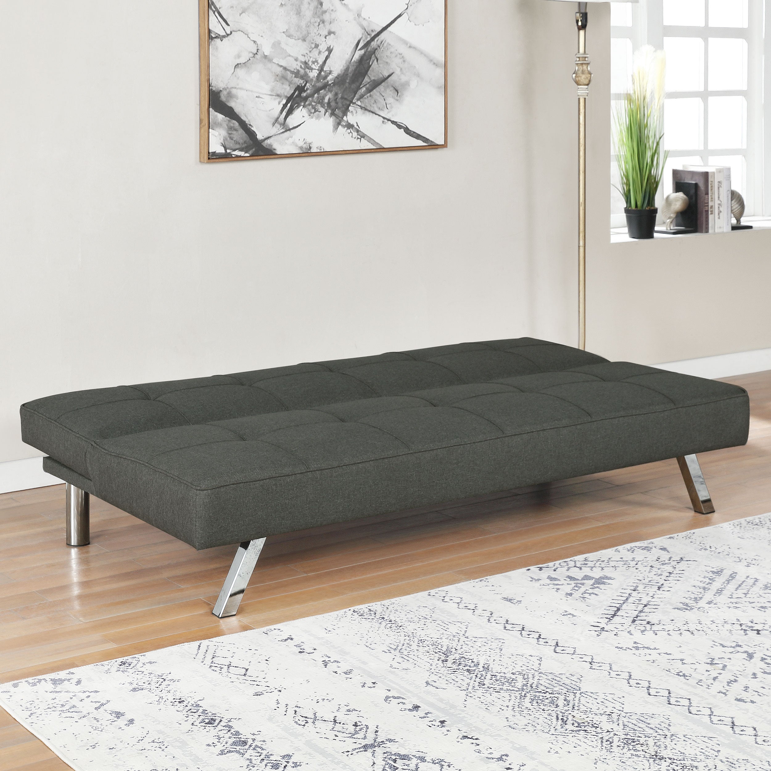 Joel Upholstered Tufted Sofa Bed Sofa Bed Grey