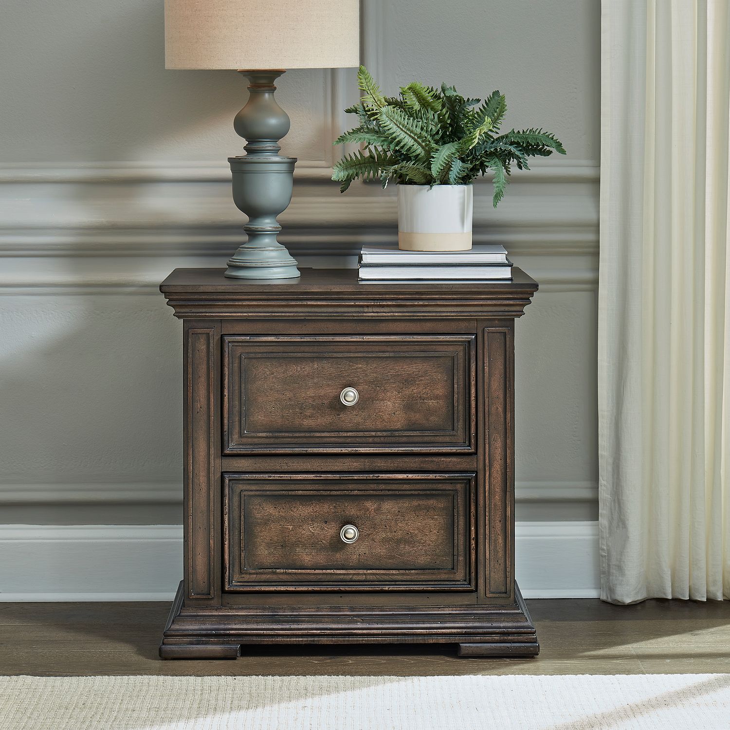 Arseniy 2 Drawer Night Stand with Charging Station