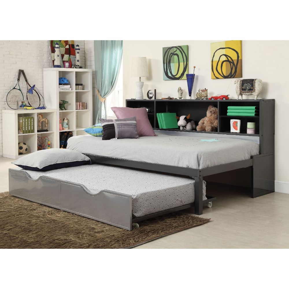 Cushenilt Twin Bed W/Trundle & Storage