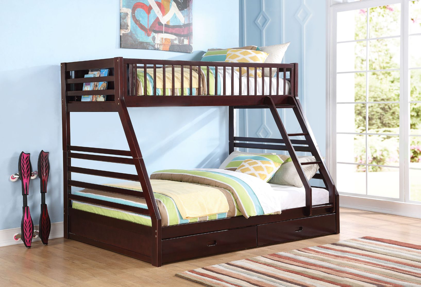 Coragh Twin Xl/Queen Bunk Bed W/Storage