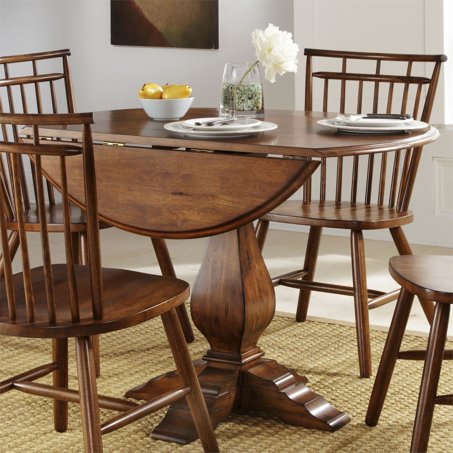 Aayza Round Drop Leaf Dining Table