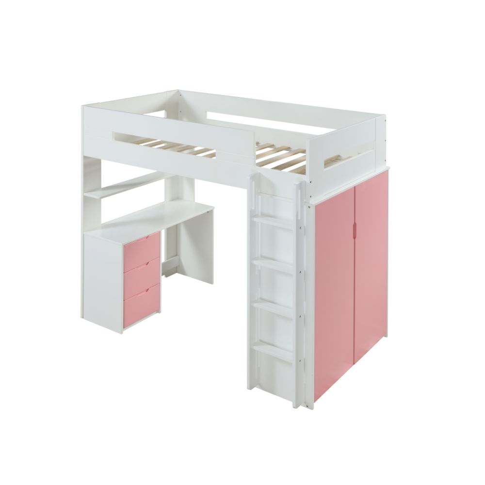 Holly-Rose Twin Loft Bed W/Desk & Wardrobe