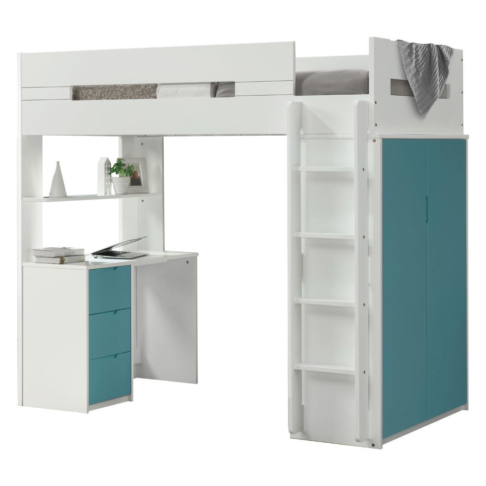 Greenslade Twin Loft Bed W/Desk & Wardrobe