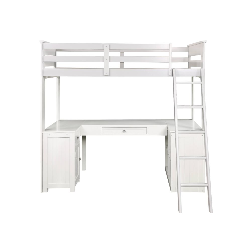 Ashpreet Twin Loft Bed W/Desk & Bookcase & Chest