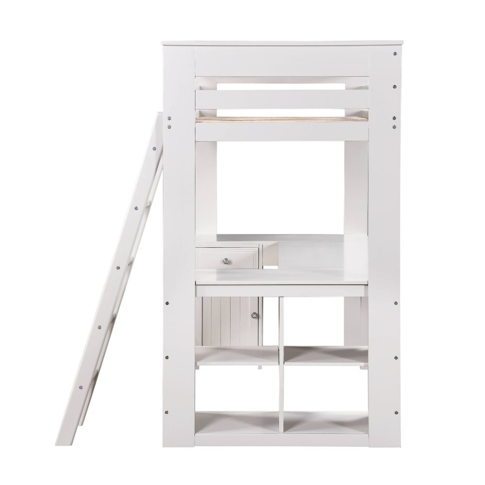 Ashpreet Twin Loft Bed W/Desk & Bookcase & Chest