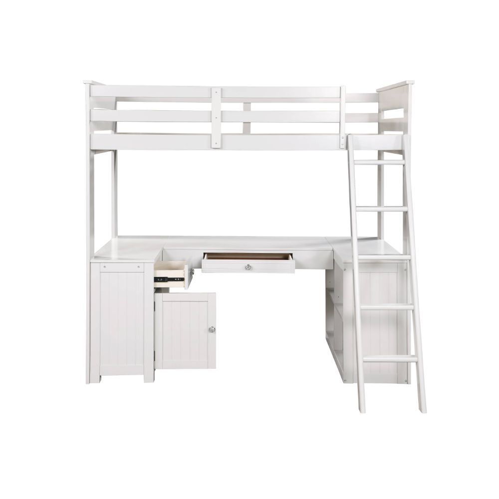 Ashpreet Twin Loft Bed W/Desk & Bookcase & Chest