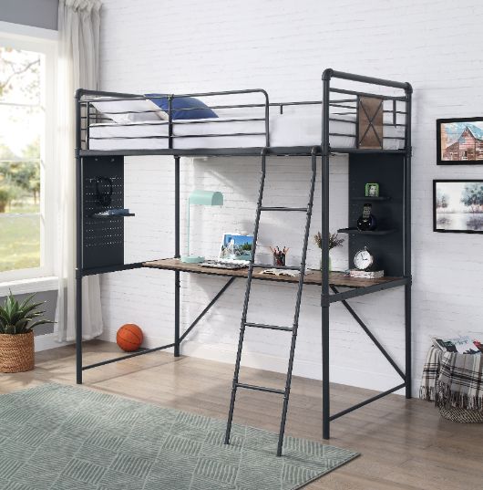 Farzaneh Twin Loft Bed W/Desk