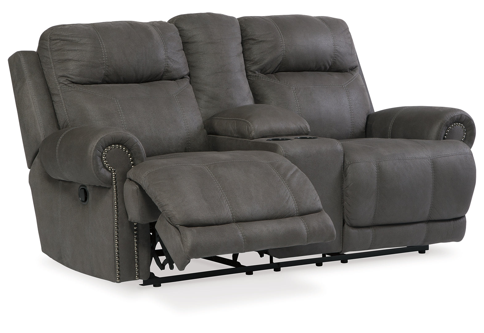 Austere Reclining Loveseat with Console