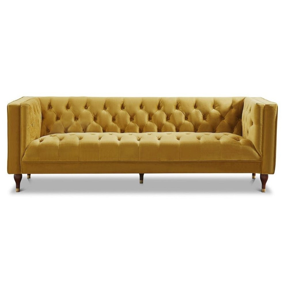 Houston Modern Sofa Dark Yellow Velvet