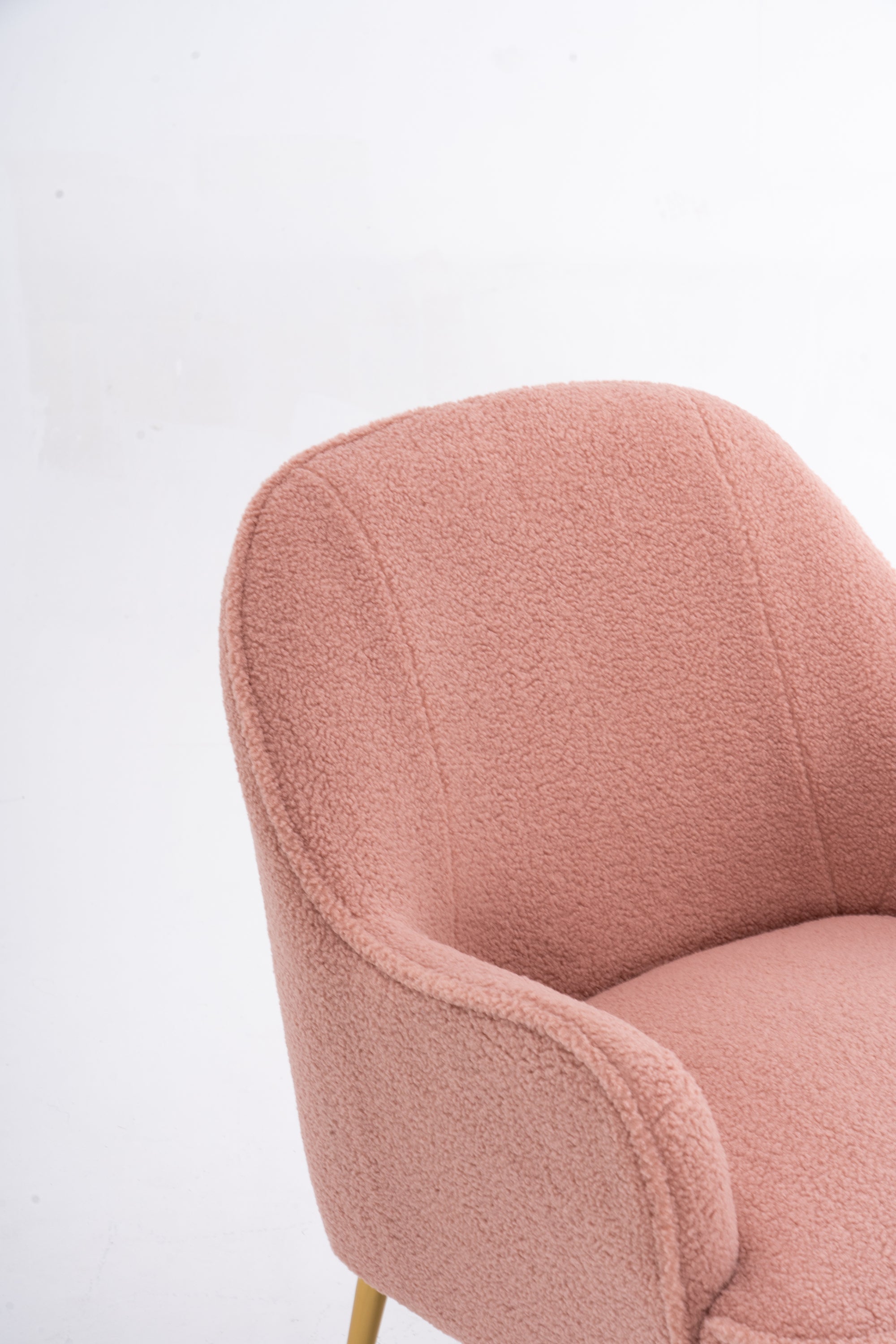 001-Modern Soft Teddy fabric Ergonomics Accent Chair With Gold Legs And Adjustable Legs For Indoor Home,Pink