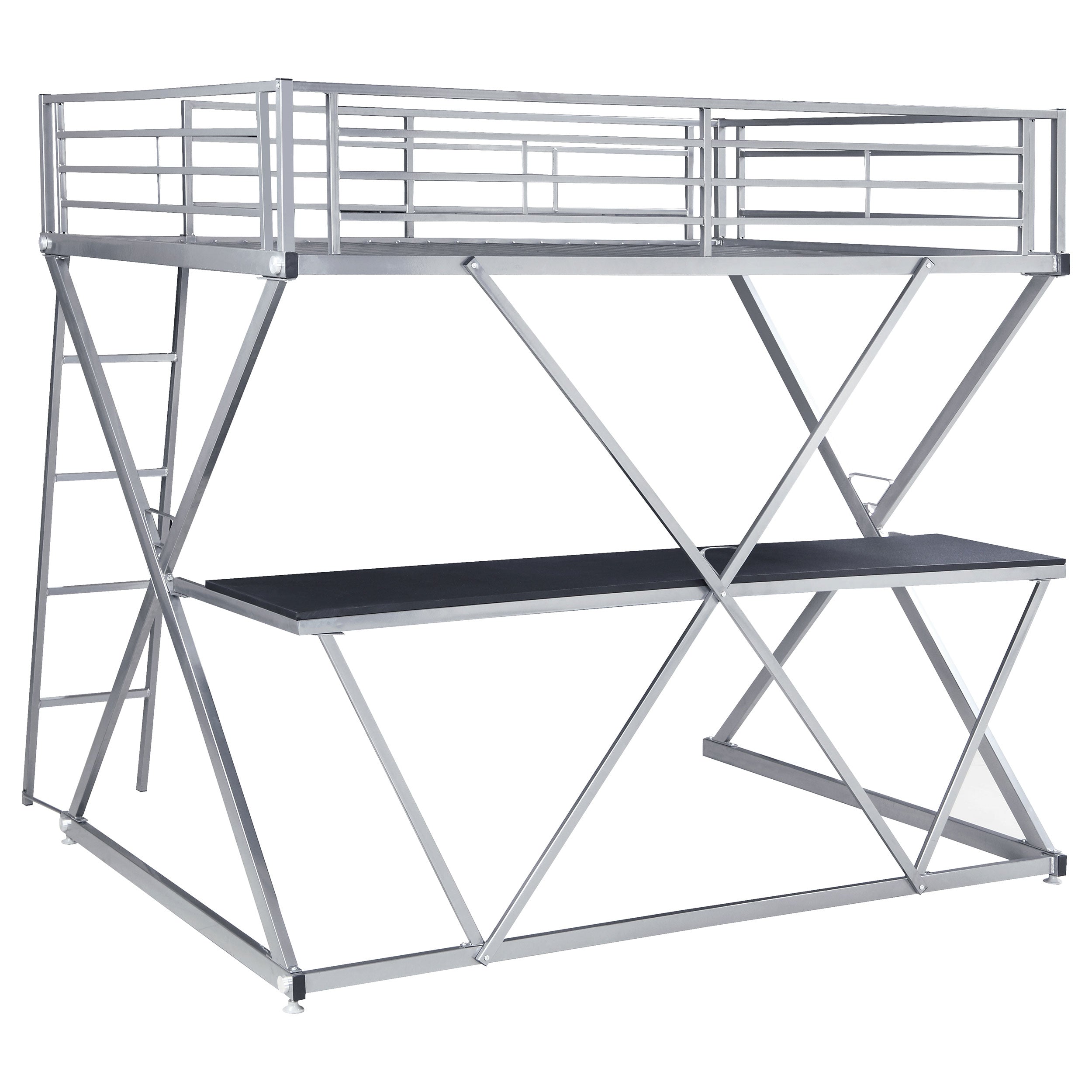 Hyde Full Workstation Loft Bed Silver