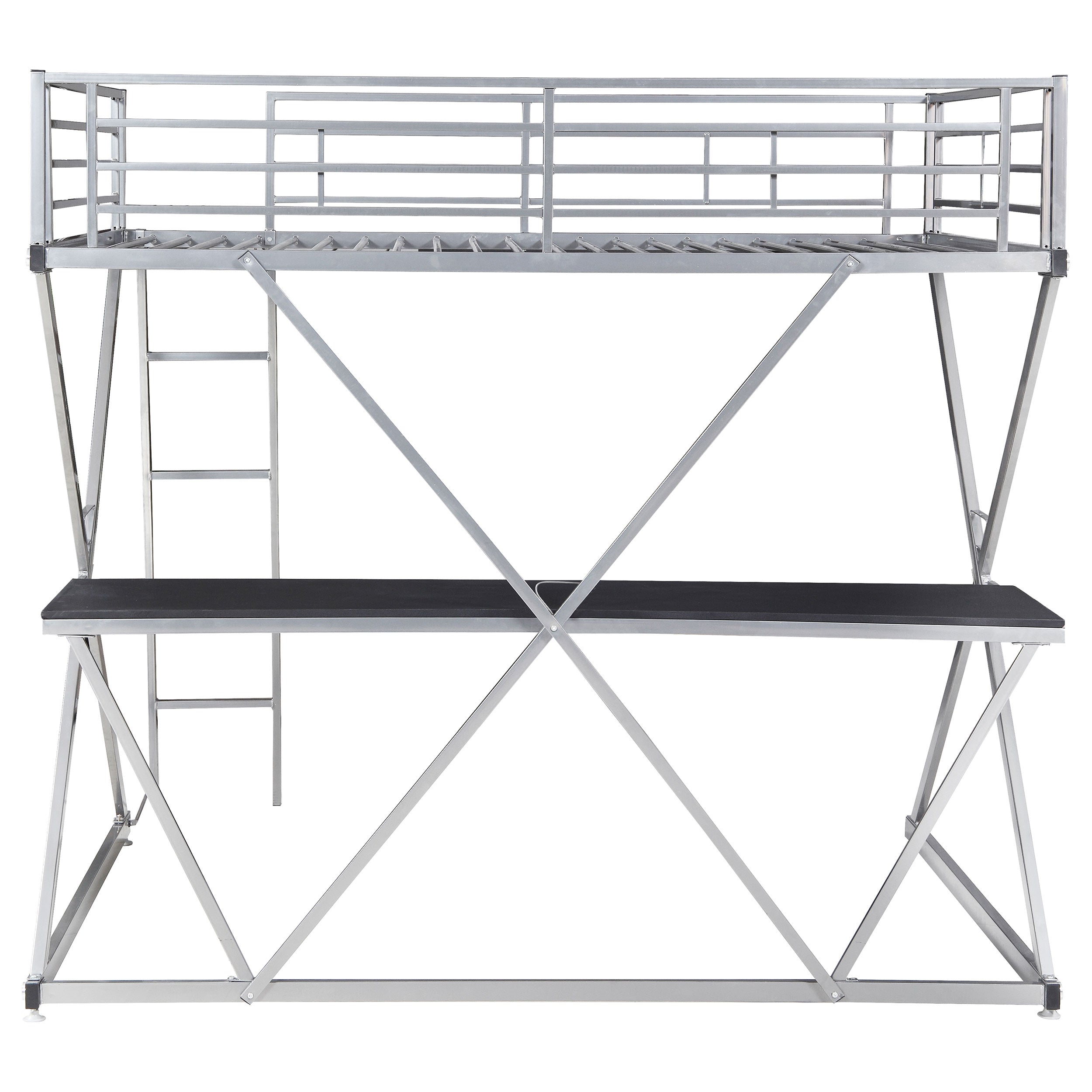 Hyde Full Workstation Loft Bed Silver