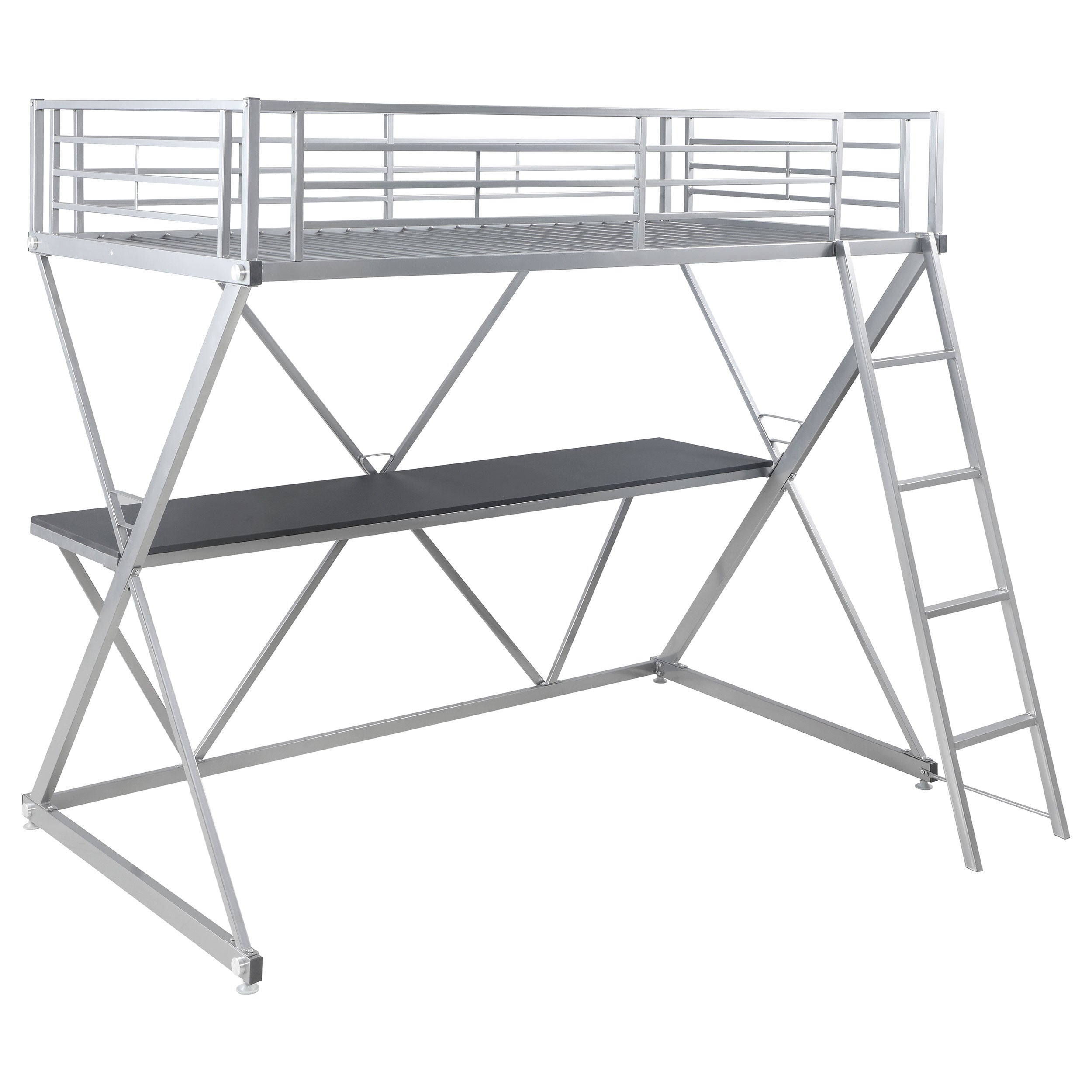 Hyde Twin Workstation Loft Bed Silver